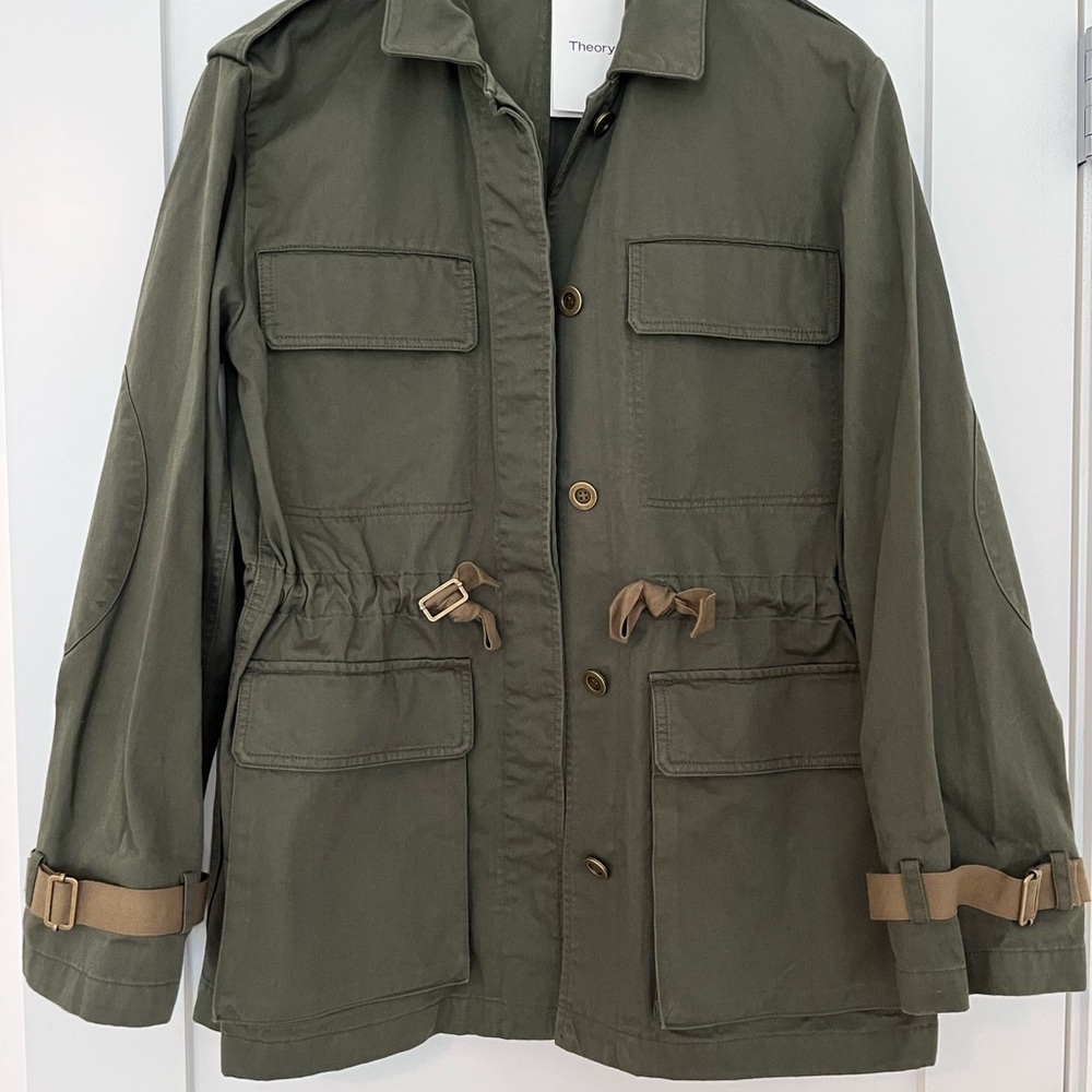 THEORY Thornwood Jacket Military Inspired Army Utility Jacket NWT